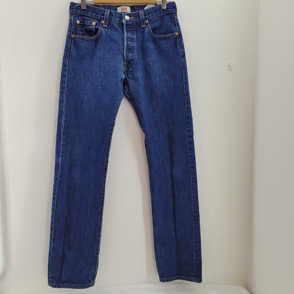 Levi's Jeans Men's Size 30x34 501xx Blue Button Fly Denim TINY FLAW